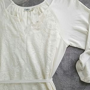 CATO | White Embroidered Dress